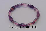 CGB660 7.5 inches 5mm round & 8*11mm drum fluorite bracelet