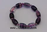 CGB661 7.5 inches 6mm round & 10*14mm drum fluorite bracelet