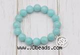 CGB6817 10mm, 12mm amazonite beaded bracelet with alloy pendant