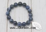 CGB6819 10mm, 12mm sodalite beaded bracelet with alloy pendant