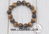 CGB6824 10mm, 12mm yellow tiger eye beaded bracelet with alloy pendant