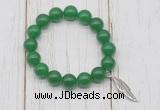 CGB6835 10mm, 12mm candy jade beaded bracelet with alloy pendant