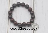 CGB6881 10mm, 12mm brecciated jasper beaded bracelet with alloy pendant