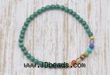 CGB7016 7 chakra 4mm malachite beaded meditation yoga bracelets