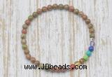 CGB7019 7 chakra 4mm unakite beaded meditation yoga bracelets