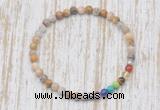 CGB7026 7 chakra 4mm yellow crazy lace agate beaded meditation yoga bracelets