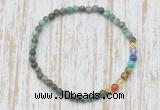 CGB7055 7 chakra 4mm African turquoise beaded meditation yoga bracelets