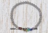 CGB7104 7 chakra 4mm grey moonstone beaded meditation yoga bracelets