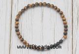 CGB7122 4mm yellow tiger eye & black onyx beaded meditation yoga bracelets