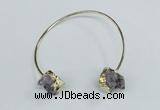 CGB720 13*18mm oval druzy amethyst gemstone bangles wholesale