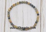 CGB7201 4mm tiny golden & blue tiger eye beaded meditation yoga bracelets