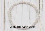 CGB7225 4mm tiny white crazy lace agate beaded meditation yoga bracelets