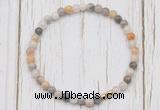 CGB7227 4mm tiny bamboo leaf agate beaded meditation yoga bracelets