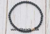 CGB7233 4mm tiny black onyx beaded meditation yoga bracelets