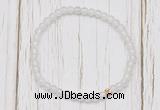 CGB7238 4mm tiny white jade beaded meditation yoga bracelets