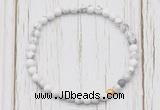 CGB7253 4mm tiny white howlite beaded meditation yoga bracelets