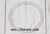 CGB7286 4mm tiny white crystal beaded meditation yoga bracelets