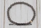 CGB7290 4mm tiny smoky quartz beaded meditation yoga bracelets