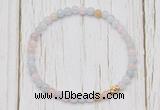 CGB7294 4mm tiny morganite beaded meditation yoga bracelets