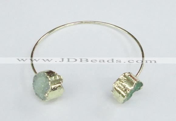 CGB734 15mm coin druzy agate gemstone bangles wholesale