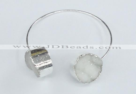 CGB738 20mm coin druzy agate gemstone bangles wholesale