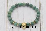 CGB7381 8mm African jade bracelet with tiger head for men or women