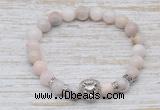 CGB7412 8mm natural pink opal bracelet with lion head for men or women