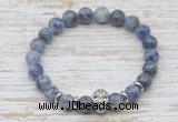 CGB7415 8mm blue spot stone bracelet with skull for men or women