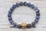 CGB7416 8mm sodalite bracelet with lion head for men or women