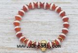 CGB7432 8mm Tibetan agate bracelet with skull for men or women