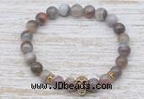 CGB7459 8mm Botswana agate bracelet with skull for men or women