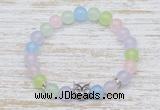 CGB7473 8mm colorful candy jade bracelet with owl head for men or women