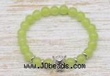 CGB7482 8mm candy jade bracelet with leopard head for men or women