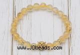 CGB7497 8mm citrine bracelet with owl head for men or women