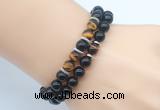 CGB7602 8mm black onyx & yellow tiger eye mala stretchy bracelets