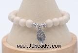 CGB7750 8mm white fossil jasper bead with luckly charm bracelets