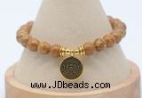 CGB7759 8mm wooden jasper bead with luckly charm bracelets