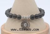 CGB7760 8mm coffee jasper bead with luckly charm bracelets