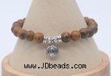 CGB7762 8mm elephant skin jasper bead with luckly charm bracelets