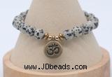 CGB7768 8mm dalmatian jasper bead with luckly charm bracelets