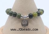 CGB7780 8mm Canadian jade bead with luckly charm bracelets