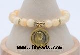 CGB7782 8mm honey jade bead with luckly charm bracelets