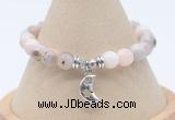 CGB7812 8mm natural pink opal bead with luckly charm bracelets