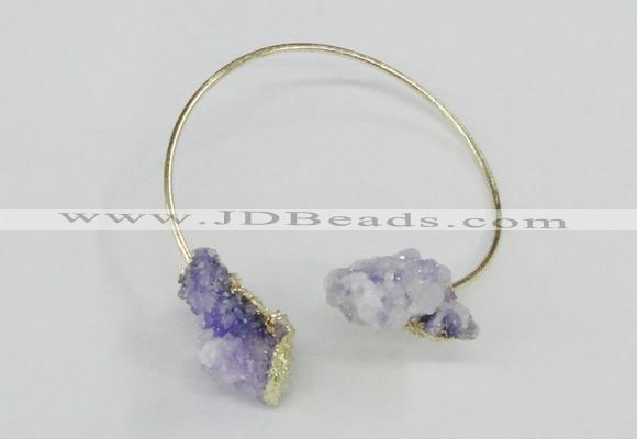 CGB783 13*18mm - 15*20mm nuggets druzy quartz gemstone bangles