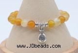 CGB7841 8mm yellow banded agate bead with luckly charm bracelets