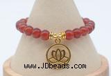 CGB7847 8mm red agate bead with luckly charm bracelets