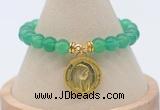 CGB7848 8mm green agate bead with luckly charm bracelets