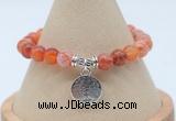 CGB7850 8mm fire agate bead with luckly charm bracelets