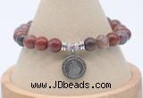 CGB7864 8mm Portuguese agate bead with luckly charm bracelets