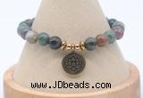 CGB7865 8mm Indian agate bead with luckly charm bracelets